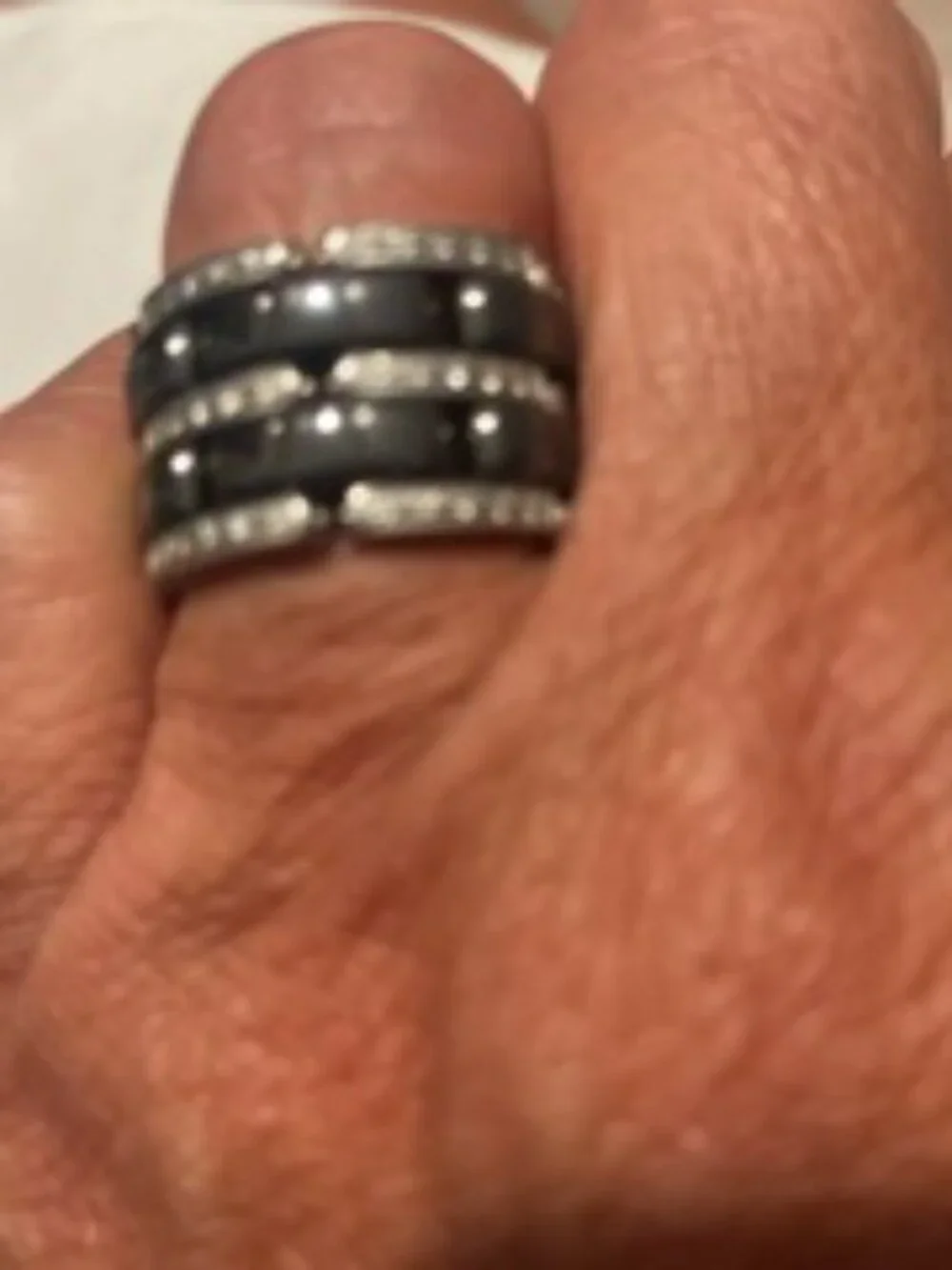 Ceramic Black Chanel ring